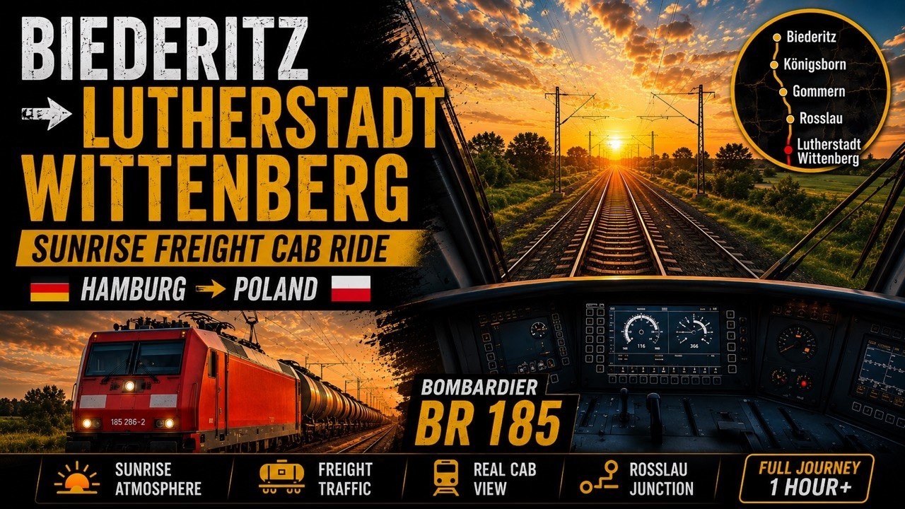 Sunrise Freight Cab Ride Germany 🇩🇪 | Biederitz → Lutherstadt ...