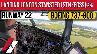 ILS Approach & Landing Runway 22 London Stansted (EGSS/STN) Boeing 737-800 Cockpit View [4K]