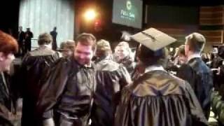 Daniel Drescher Tossing of Cap at 2012 Full Sail Graduation