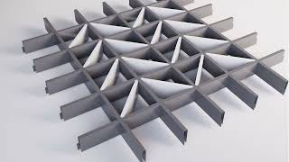 Installation of triangle open cell ceiling