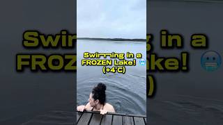 Swimming in a FROZEN Lake! 🥶 (+4°C) #Shorts