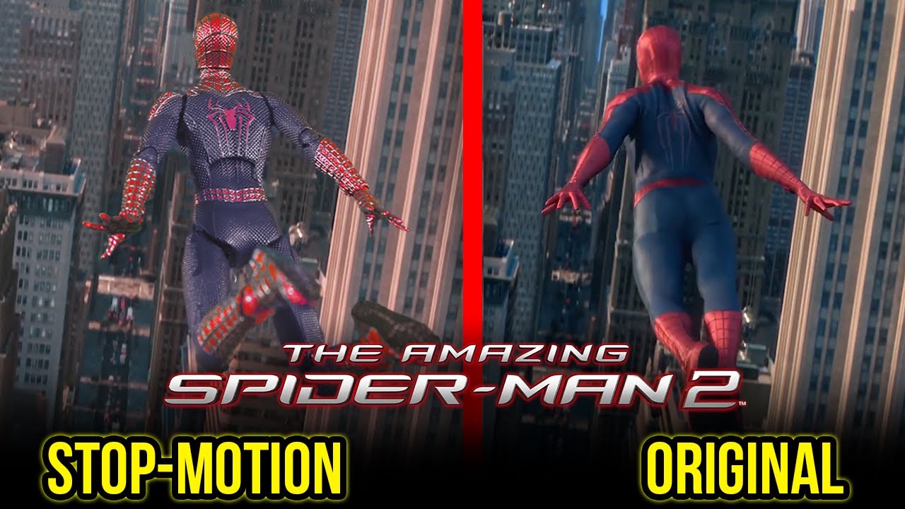 THE AMAZING SPIDER MAN 2 - FIRST SWING STOP MOTION VIDEO COMPARATIVE ...