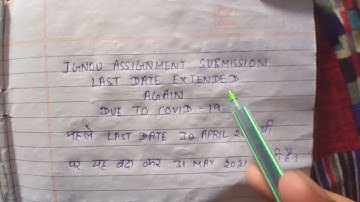 Ignou latest notification | IGNOU assignment submission last date extended again till 31st may 2021