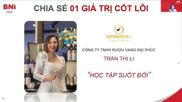Học tập suốt đời - Giá trị cốt lõi BNI - Trần LiLy