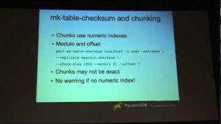 Keeping MySQL slaves in sync using Maatkit tools