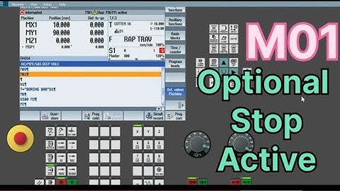 M01 Optional stop activation in Siemens CNC controller.