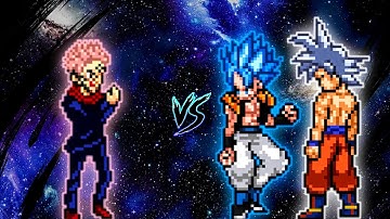 Sukuna V1.7 OP (New) VS Gogeta OP (all form) & Goku DBFZ V2 OP in Jump Force Mugen