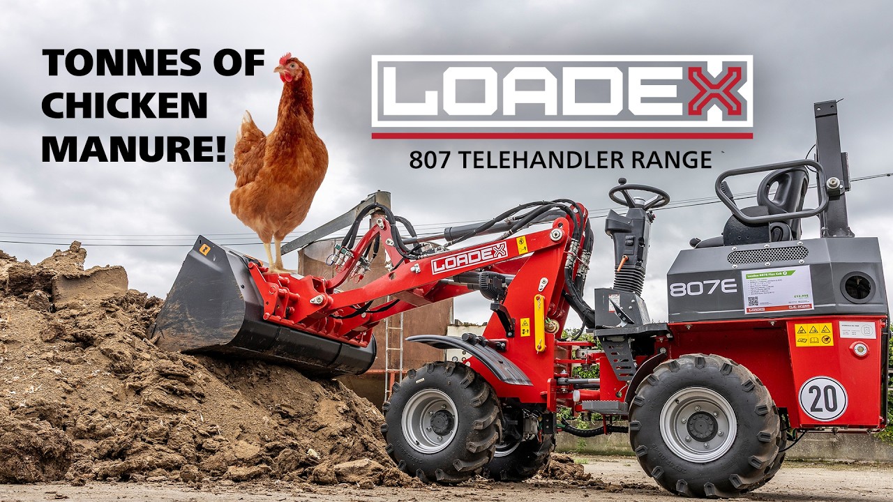 Loadex 807 Loader Working in a Chicken House Removing Manure - YouTube