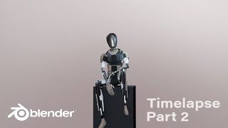 Character Creation - Robot / Crash Dummy - Modeling, Texturing, Rigging (Blender Timelapse) Part 2