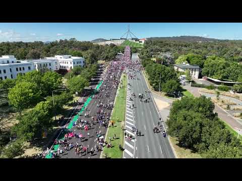 Canberra convoy March to Parliament protest 2022 Victoria by Drone 12th feb