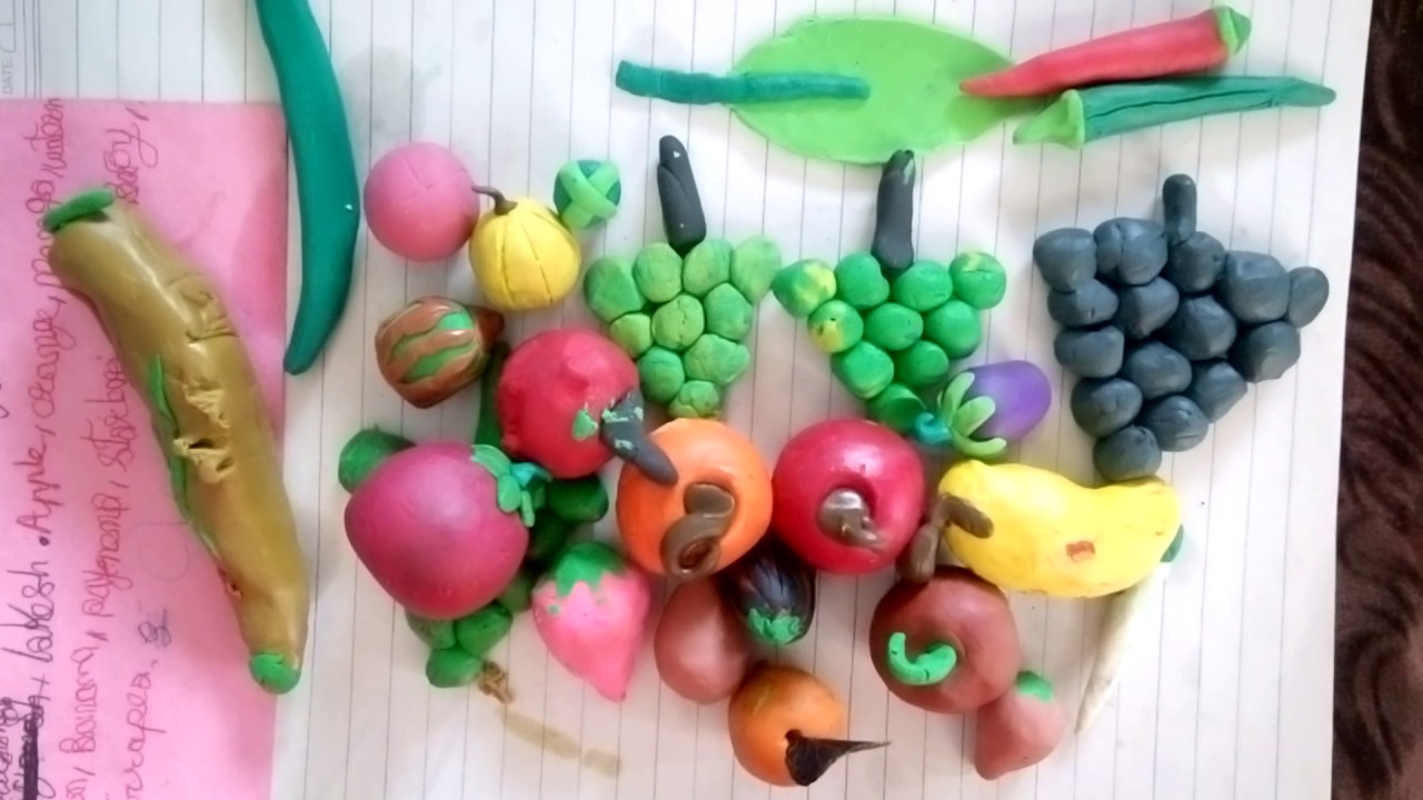 how to make clay models of fruits and vegetables