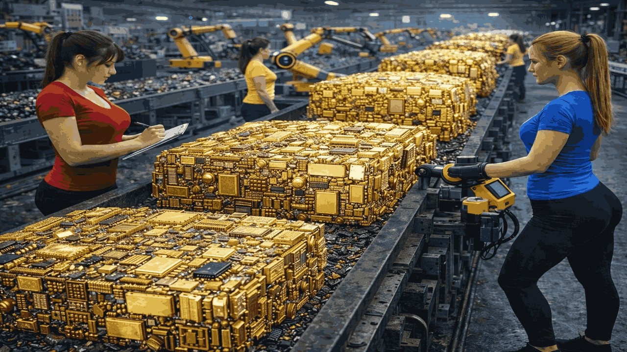 Millions of Electronic Circuit Boards Processed per Day | Inside a Gold Recovery Factory
