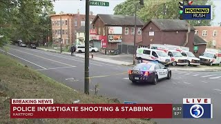 VIDEO: Hartford police investigate overnight stabbing and shooting