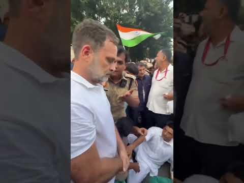 Rahul Gandhi Tries to Prevent Priyanka Gandhi’s Detention During Jantar Mantar Protest | Watch