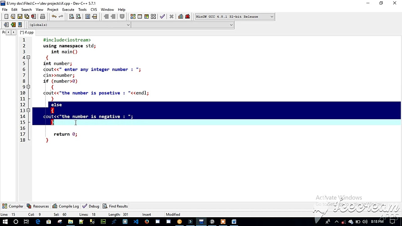 C++ if statement easy and clear example - YouTube