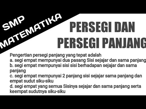 Persegi Panjang Adalah Bangun Datar Yang Keempat Sudutnya