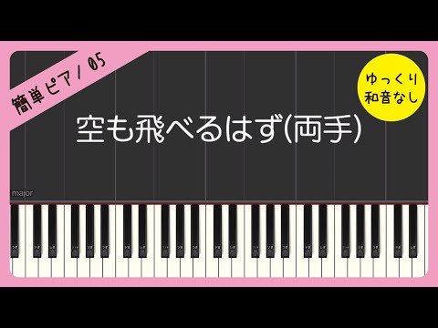 【楽譜付き・簡単ピアノ5】【両手】空も飛べるはず（スピッツ）・簡単アレンジ・ゆっくり・和音なし