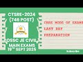 Last Day Preparation || CBRE Mode of Exam || OSSC JE CIVIL MAIN EXAMS-19TH SEPT 2025