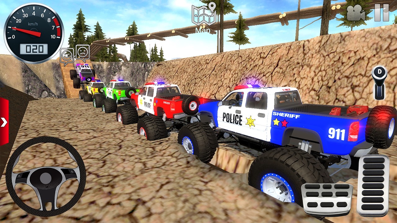 Extreme Police Car mud Driver Simulator 3D - Impossilbe Mega Ramp Offroad Racing - Android Gameplay