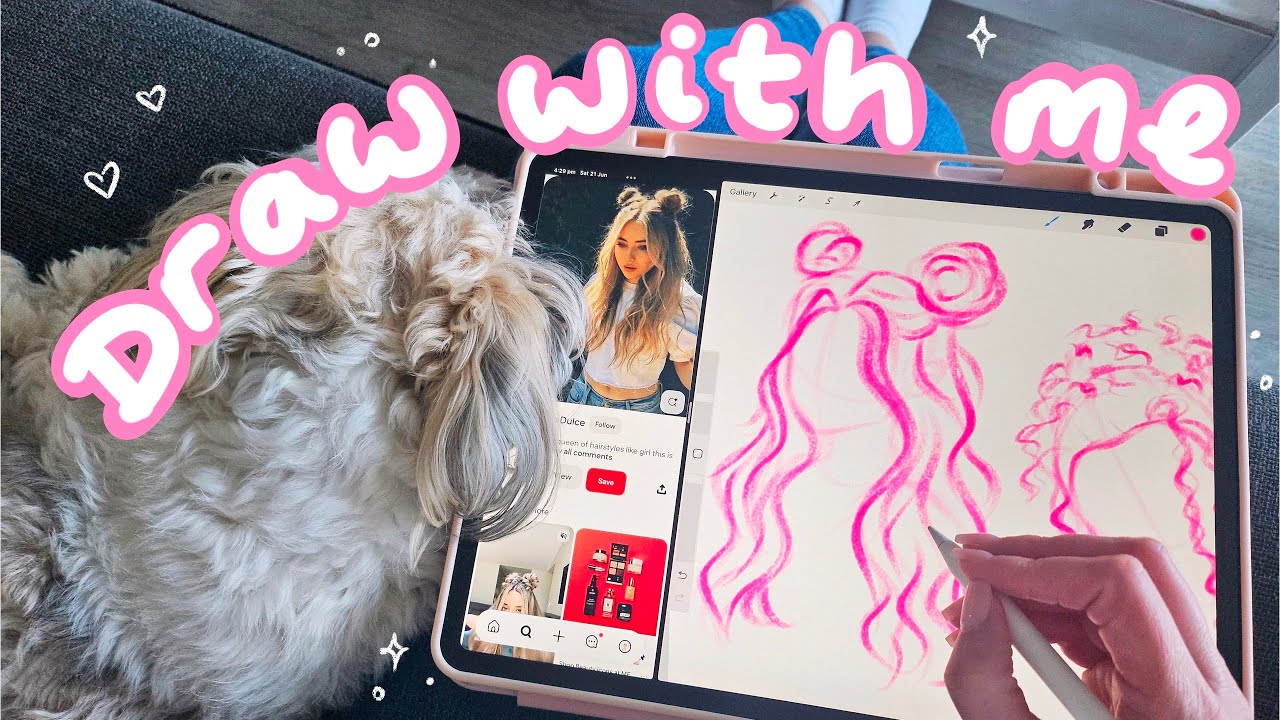 Drawing cute hairstyles on the iPad | Hair tips + Cosy chat ☕✏️