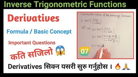 🔴Derivative of Inverse Trigonometric functions || BS Academy Nepal ❣️🙏 #calculus #derivatives #maths