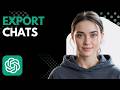 How to Export ChatGPT Conversations | Step by Step for Beginners (2026 Tutorial)