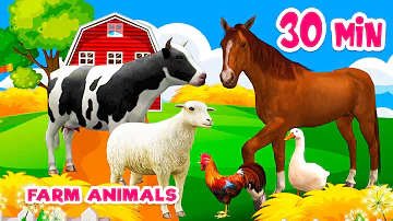 30 min Farm animal sounds Farm animals for kids Learn Farm animals Cow Horse