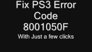 Fix PS3 Error Code 8001050F