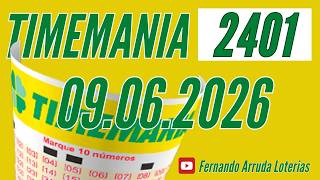 Resultado Timemania de ontem 09/06 concurso 2401