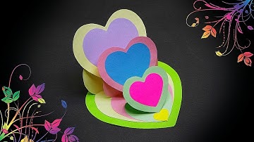 DIY - TRIPLE HEART EASEL CARD - TUTORIAL / DIY CARDS