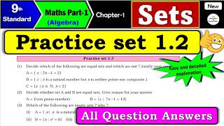 Class 9 | Practice set 1.2 | Chapter 1 Sets | Maths part 1 | Maharashtra State Board