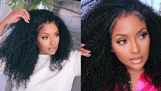 Favorite REALISTIC Kinky Curly Wig with Kinky Edge Ft UNice Hair