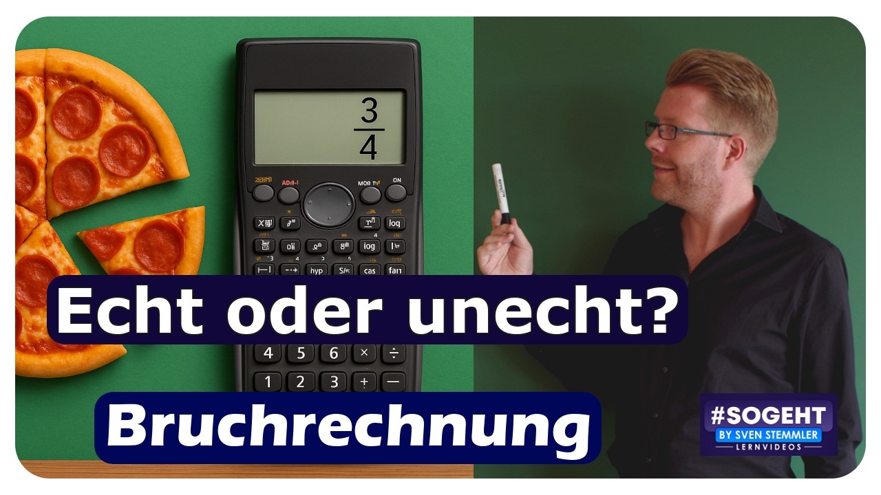 Vorschaubild zum Lernvideo "Echte vs. unechte Brüche einfach erklärt!"