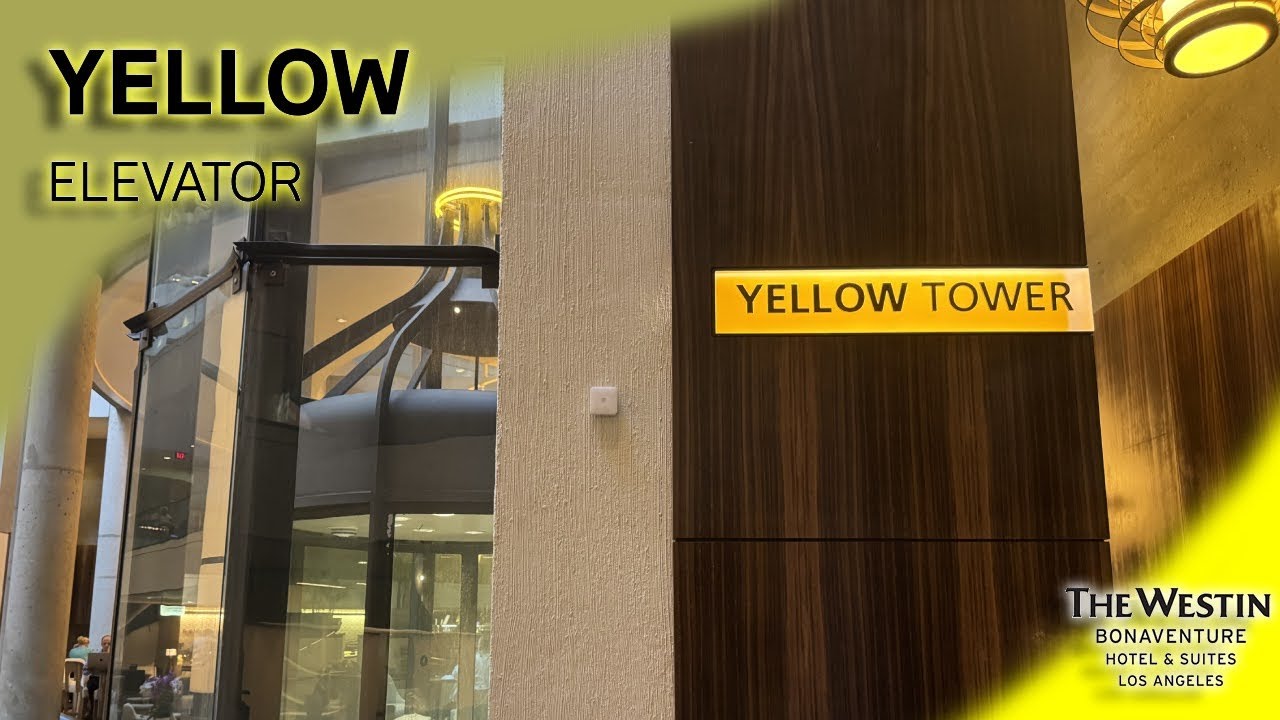 Scenic Otis Series 2 Traction Elevators (Yellow) - Westin Bonaventure Hotel - Los Angeles, CA, USA