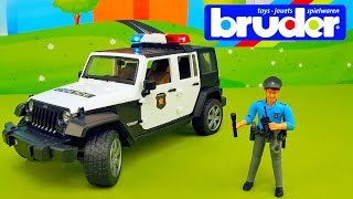 Полицейская Машинка BRUDER ДЖИП с полицейским. Jeep Wrangler Unlimited Rubicon 02526