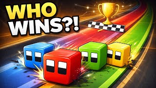 Red vs Blue vs Green vs Yellow | Full Square Race Showdown 🏆 screenshot 5