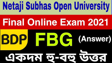 (FBG) Final Exam Answer || NSOU BDP FBG FINAL EXAM ANSWER 2021 || 1ST YEAR @amradigital7520