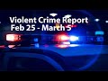 Violent Crime Report Week Ending March 5, 2021