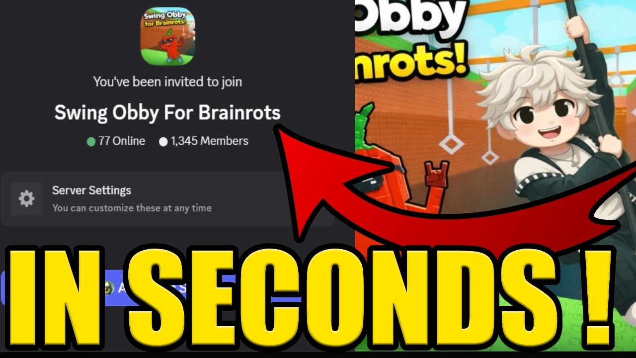 HOW to JOIN SWING OBBY FOR BRAINROTS DISCORD SERVER PC & MOBILE - YouTube