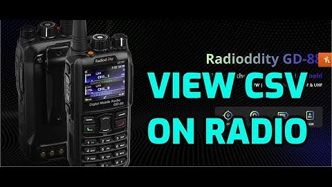 RADIODDITY - GD-88 View Ham Contacts on Radio