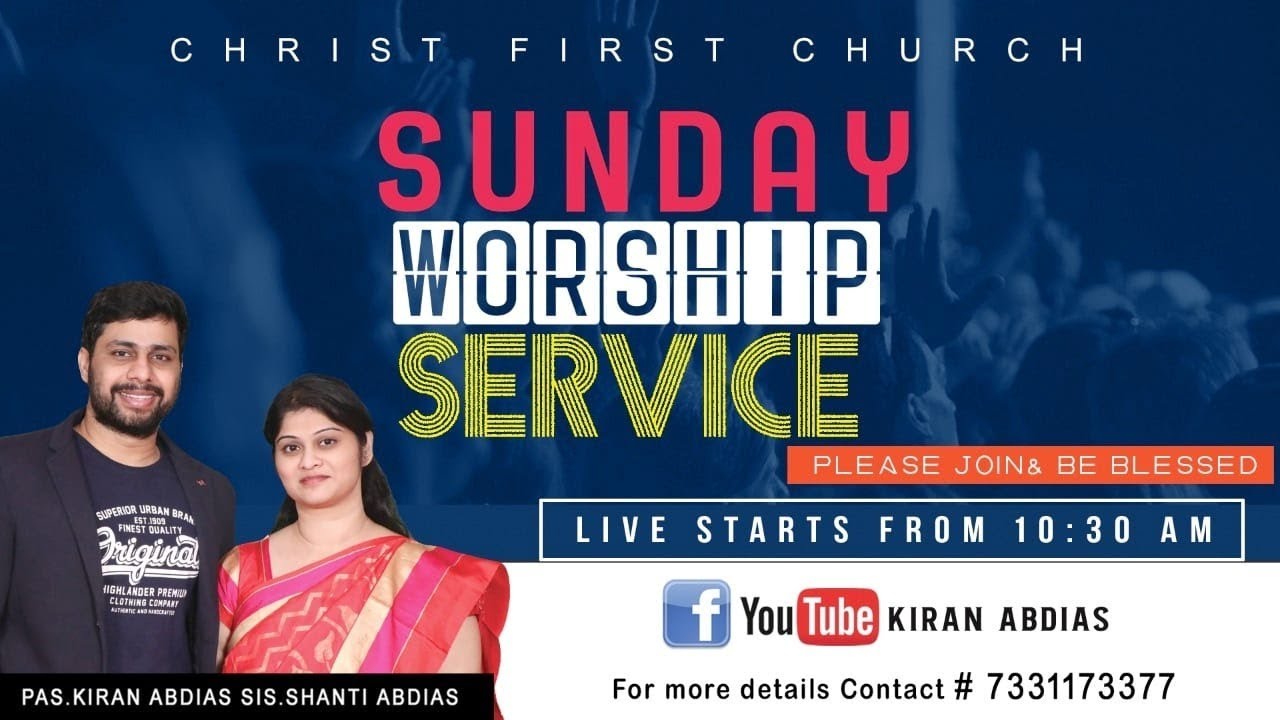 ||LIVE Sunday Online Worship||AUG 16th ||CHRIST FIRST CHURCH || Vizag| Kiran Abdias||
