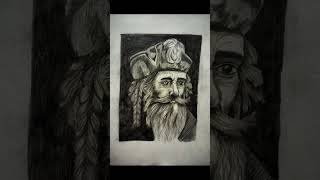 Detailed drawing of old man with graphite pencils. Made with a lot of Patience. #shorts #ytshorts