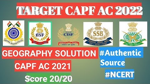 CAPF AC 2021 Geography Solution with explanation. Target CAPF AC 2022. #capf2022 #capf2021 #pyq