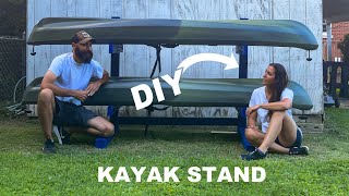 CUSTOM DIY Backyard Kayak Stand! AKA...we didn't fully plan it out ahead of time.