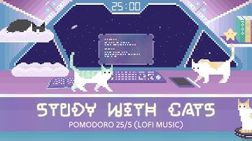 Study with Cats 🪐 Pomodoro Timer 25/5 x Animation | Lofi | Cosmic Study Sessions with Cats 🌌
