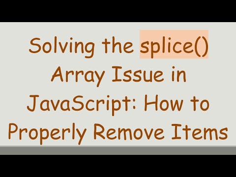 Solving the splice()