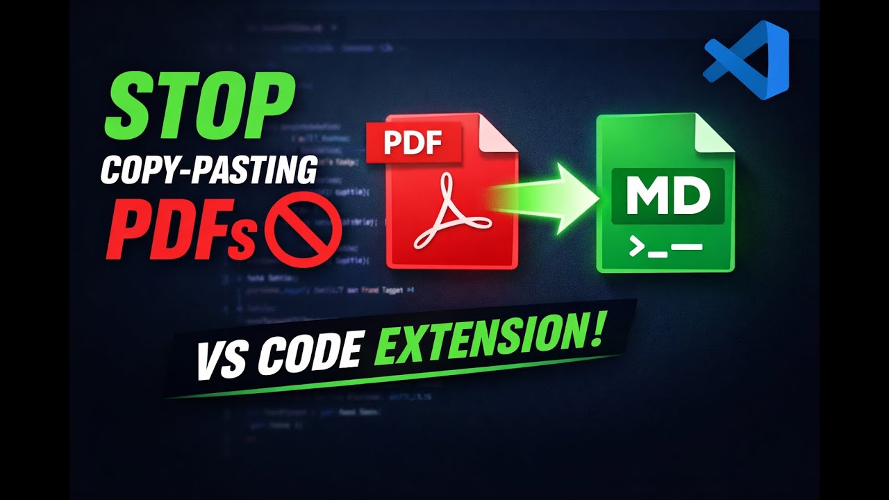 Stop Copy-Pasting PDFs 🚫 | Convert PDFs to Markdown in VS Code | VS ...