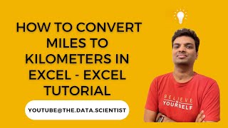 How to Convert Miles To Kilometers in Excel  - Excel Tutorial #shorts