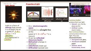 LIGHT ENERGY PHYSICS LESSON ONE
