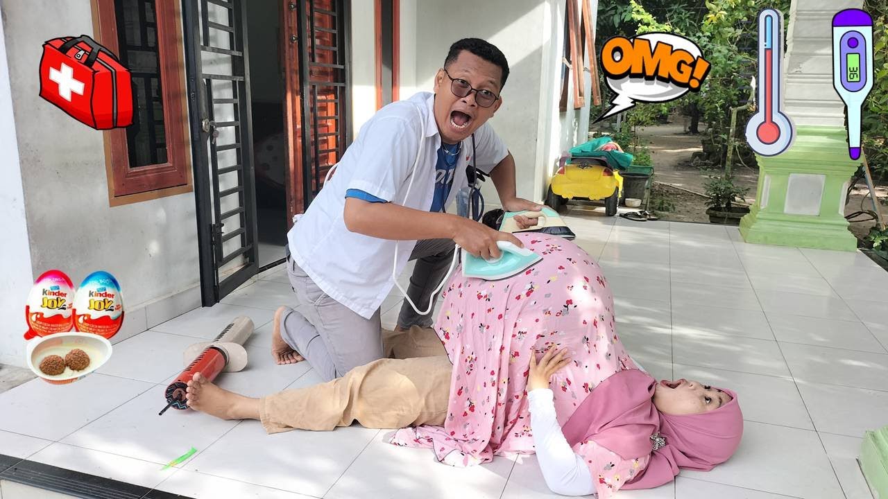 Drama Lucu 😂😍😘 Ibu Hamil Pingsan Di Tolong Dokter Pakai Pompa Jantung Mainan 🤣